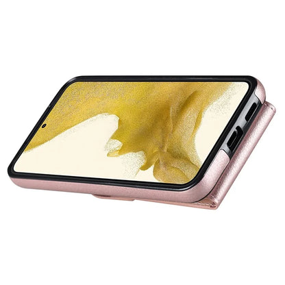 For Samsung Galaxy S22+ 5G Cover Card Bag Ring Kickstand Anti-fall Cell Phone Case with Strap