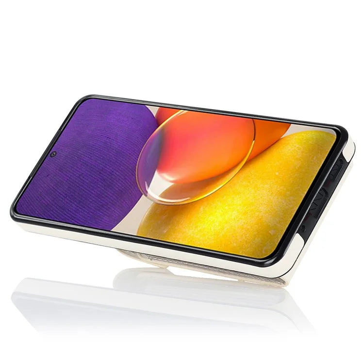 For Samsung Galaxy A82 5G Cover Accordion Card Bag Drop-proof Cell Phone Case with Strap