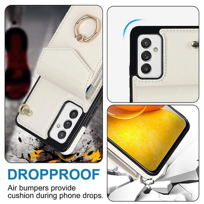 For Samsung Galaxy A82 5G Cover Accordion Card Bag Drop-proof Cell Phone Case with Strap