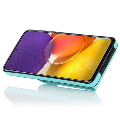 For Samsung Galaxy A82 5G Cover Accordion Card Bag Drop-proof Cell Phone Case with Strap
