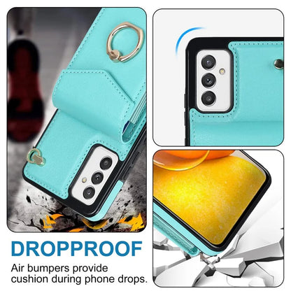 For Samsung Galaxy A82 5G Cover Accordion Card Bag Drop-proof Cell Phone Case with Strap