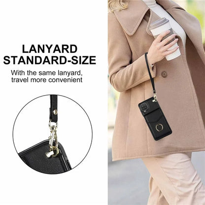 For Samsung Galaxy A12 Cell Phone Case PU Leather+TPU Ring Kickstand Cover with Card Holder