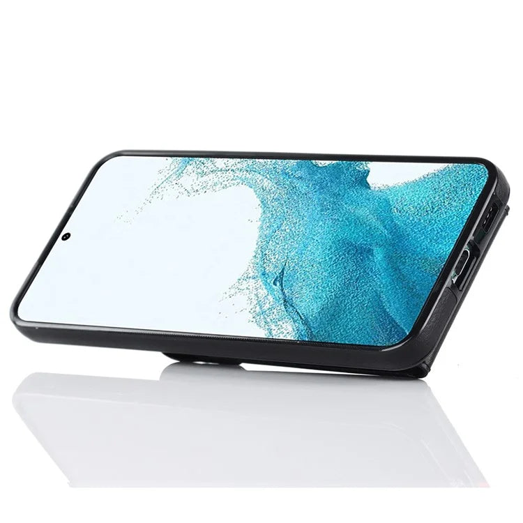 For Samsung Galaxy S21 FE 5G Cover Accordion Card Bag Ring Kickstand Drop-proof Cell Phone Case