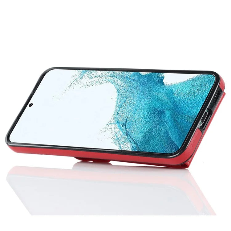 For Samsung Galaxy S21 FE 5G Cover Accordion Card Bag Ring Kickstand Drop-proof Cell Phone Case