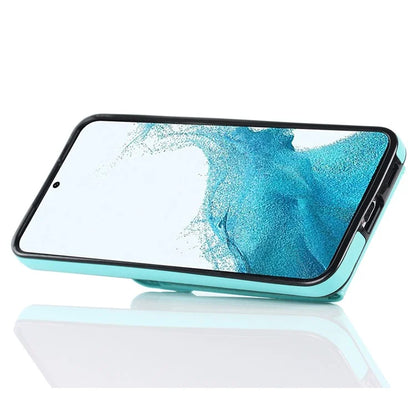 For Samsung Galaxy S21 FE 5G Cover Accordion Card Bag Ring Kickstand Drop-proof Cell Phone Case