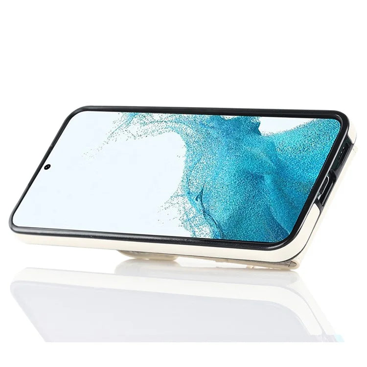 For Samsung Galaxy S21 FE 5G Cover Accordion Card Bag Ring Kickstand Drop-proof Cell Phone Case