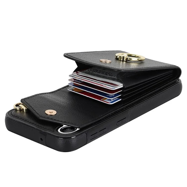 For Samsung Galaxy A14 5G Cover Card Holder Cell Phone Case with Rotating Ring Kickstand