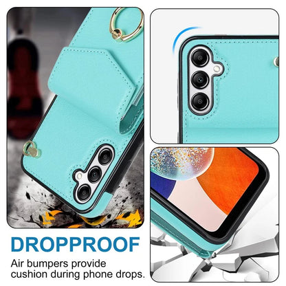 For Samsung Galaxy A14 5G Cover Card Holder Cell Phone Case with Rotating Ring Kickstand