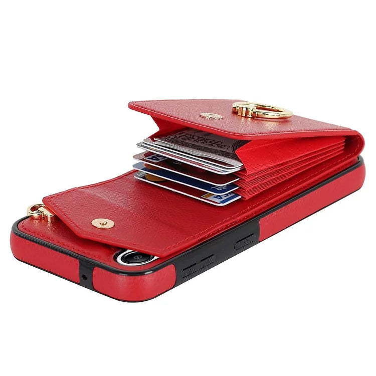 For Samsung Galaxy A14 5G Cover Card Holder Cell Phone Case with Rotating Ring Kickstand