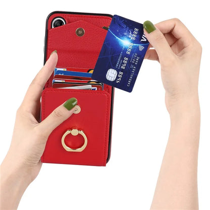 For Samsung Galaxy A14 5G Cover Card Holder Cell Phone Case with Rotating Ring Kickstand