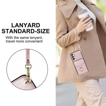 For Samsung Galaxy A14 5G Cover Card Holder Cell Phone Case with Rotating Ring Kickstand