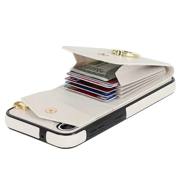 For Samsung Galaxy A14 5G Cover Card Holder Cell Phone Case with Rotating Ring Kickstand