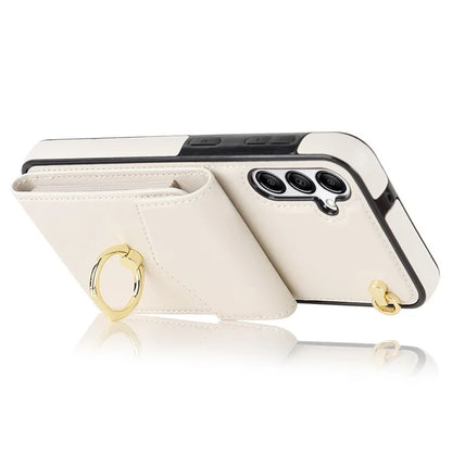For Samsung Galaxy A14 5G Cover Card Holder Cell Phone Case with Rotating Ring Kickstand