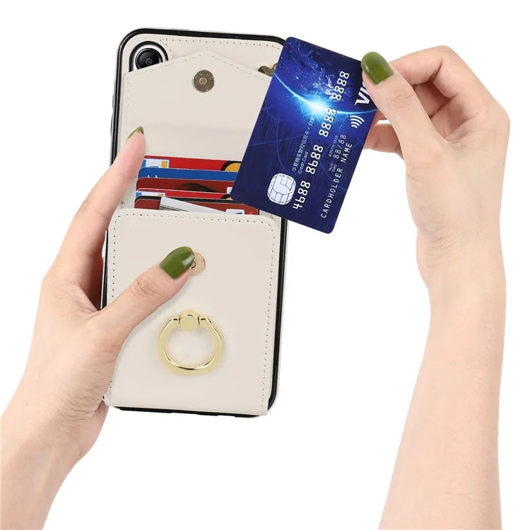 For Samsung Galaxy A14 5G Cover Card Holder Cell Phone Case with Rotating Ring Kickstand