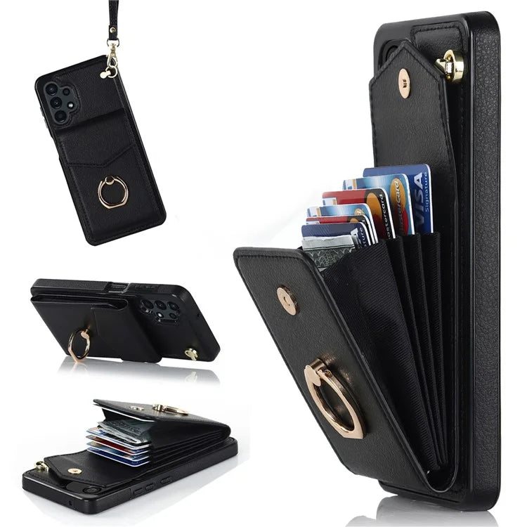 For Samsung Galaxy A13 4G / 5G Cell Phone Case PU Leather+TPU Card Holder Drop-proof Cover