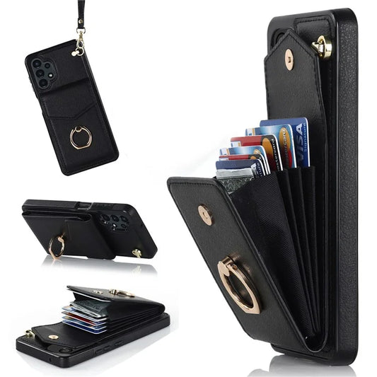 For Samsung Galaxy A13 4G / 5G Cell Phone Case PU Leather+TPU Card Holder Drop-proof Cover