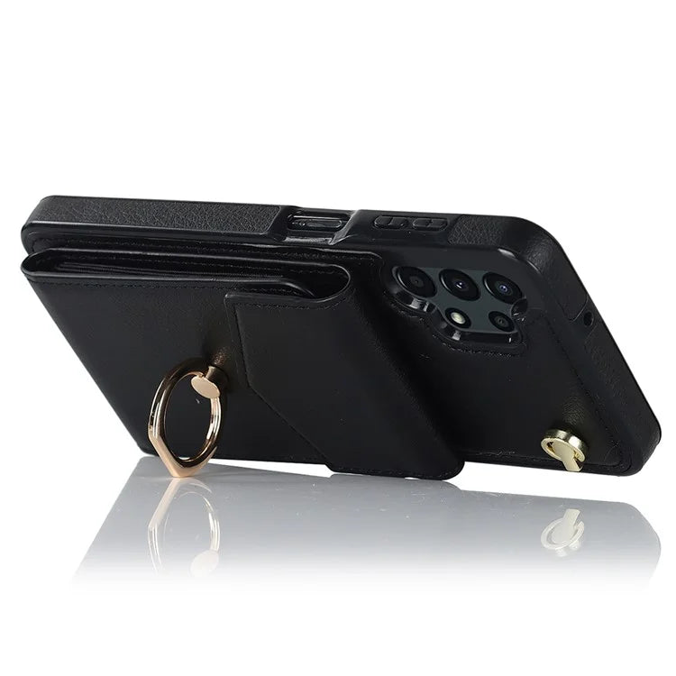 For Samsung Galaxy A13 4G / 5G Cell Phone Case PU Leather+TPU Card Holder Drop-proof Cover