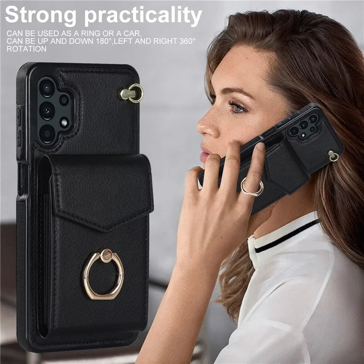 For Samsung Galaxy A13 4G / 5G Cell Phone Case PU Leather+TPU Card Holder Drop-proof Cover