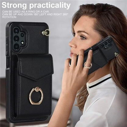 For Samsung Galaxy A13 4G / 5G Cell Phone Case PU Leather+TPU Card Holder Drop-proof Cover