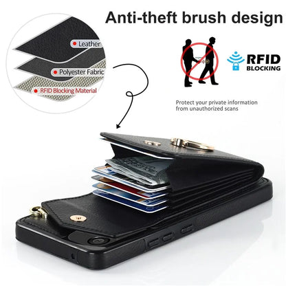 For Samsung Galaxy A13 4G / 5G Cell Phone Case PU Leather+TPU Card Holder Drop-proof Cover