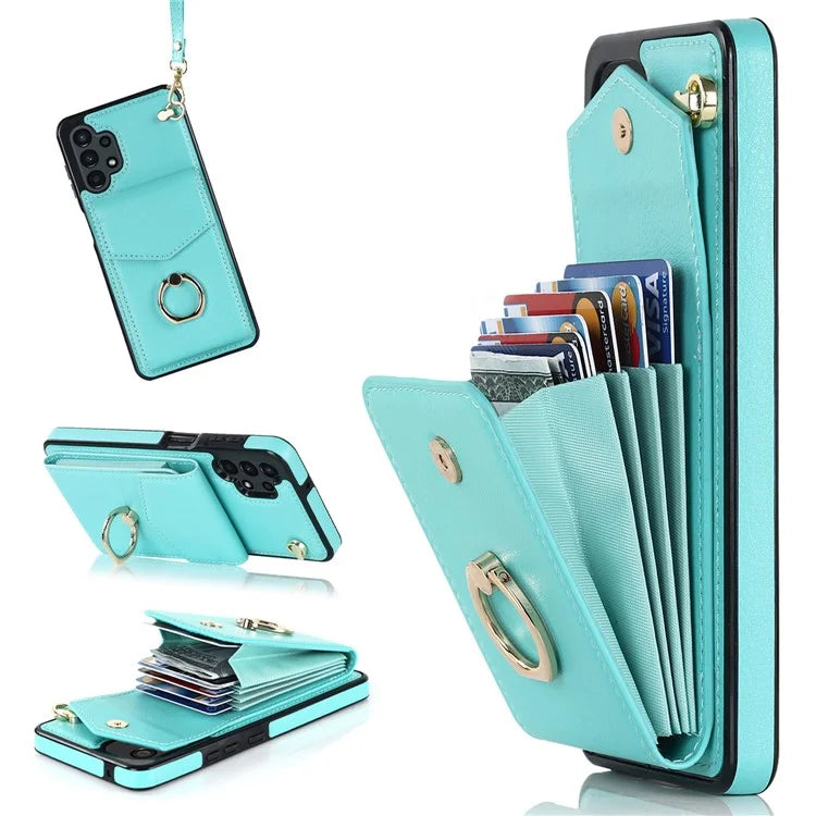 For Samsung Galaxy A13 4G / 5G Cell Phone Case PU Leather+TPU Card Holder Drop-proof Cover