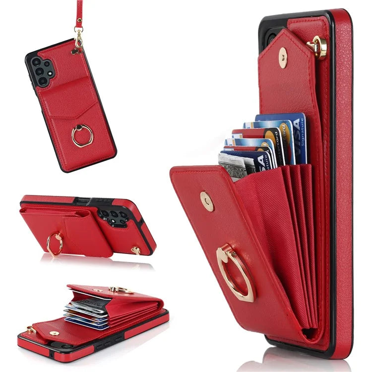 For Samsung Galaxy A13 4G / 5G Cell Phone Case PU Leather+TPU Card Holder Drop-proof Cover