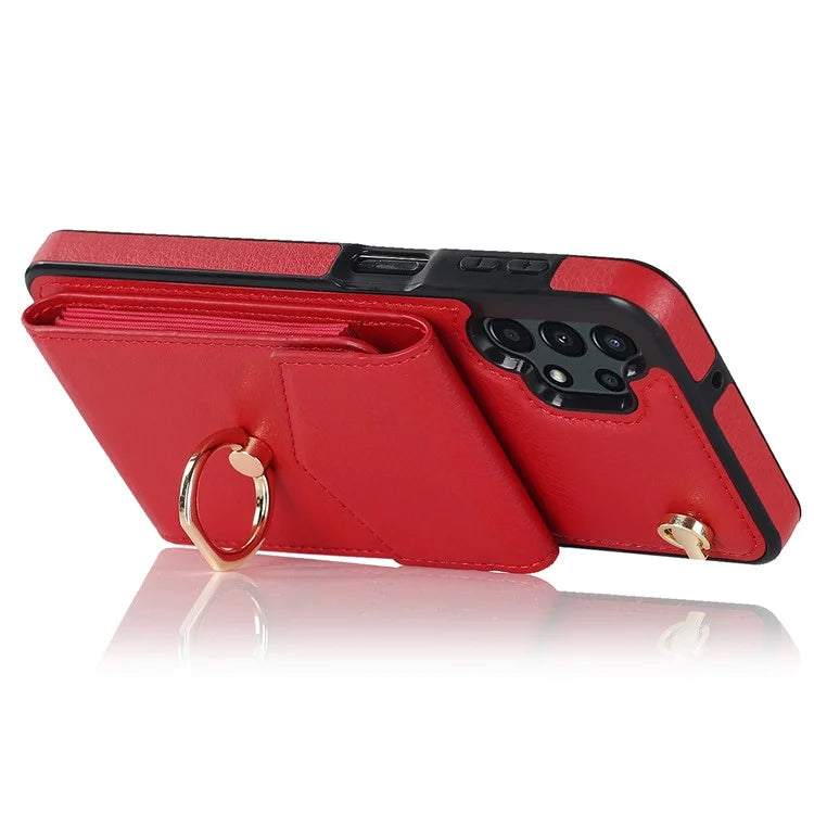 For Samsung Galaxy A13 4G / 5G Cell Phone Case PU Leather+TPU Card Holder Drop-proof Cover
