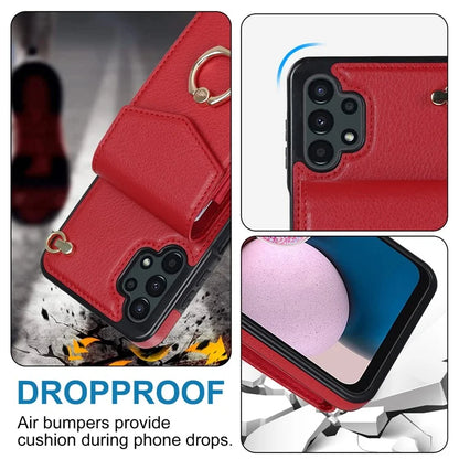 For Samsung Galaxy A13 4G / 5G Cell Phone Case PU Leather+TPU Card Holder Drop-proof Cover