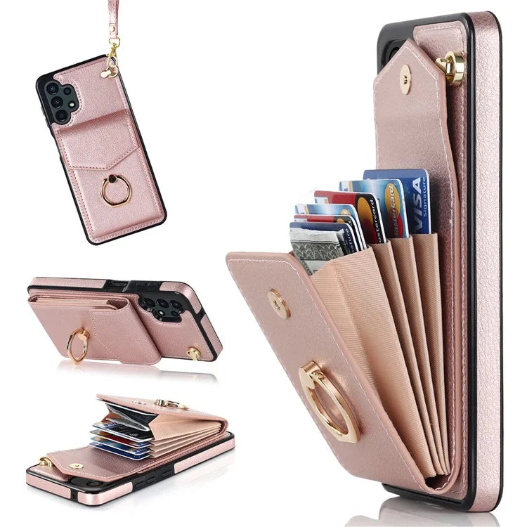 For Samsung Galaxy A13 4G / 5G Cell Phone Case PU Leather+TPU Card Holder Drop-proof Cover