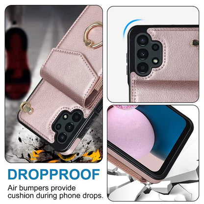 For Samsung Galaxy A13 4G / 5G Cell Phone Case PU Leather+TPU Card Holder Drop-proof Cover