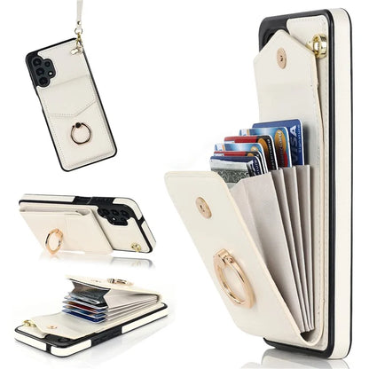 For Samsung Galaxy A13 4G / 5G Cell Phone Case PU Leather+TPU Card Holder Drop-proof Cover