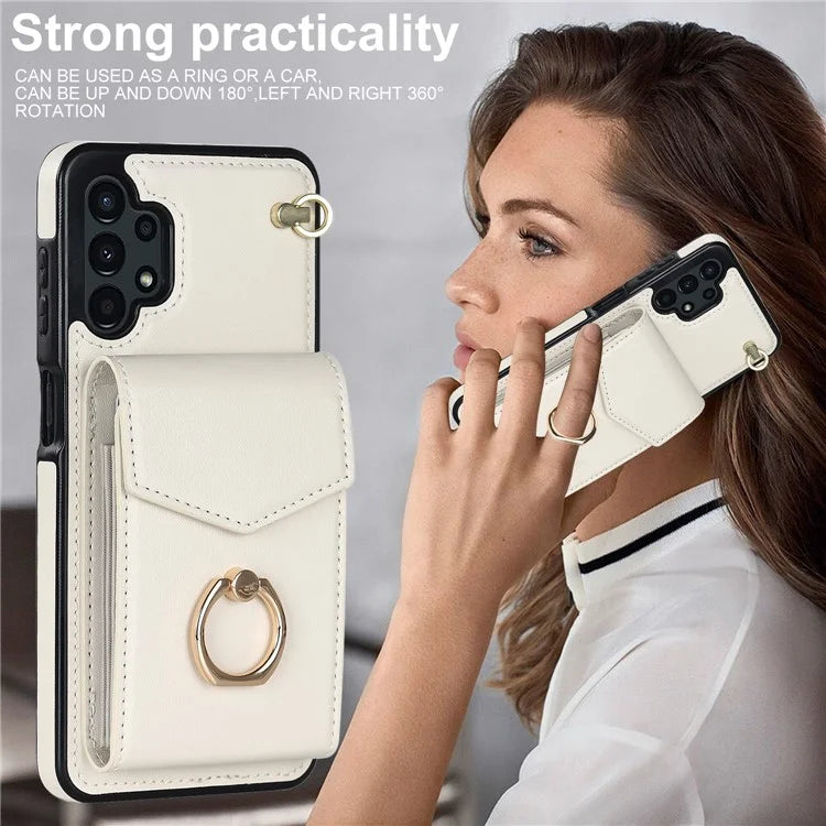 For Samsung Galaxy A13 4G / 5G Cell Phone Case PU Leather+TPU Card Holder Drop-proof Cover