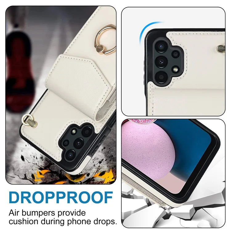 For Samsung Galaxy A13 4G / 5G Cell Phone Case PU Leather+TPU Card Holder Drop-proof Cover