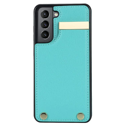 For Samsung Galaxy S21 FE 5G Cell Phone Case Drop-proof Card Holder Cover with Hardware Decor