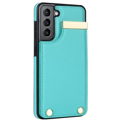 For Samsung Galaxy S21 FE 5G Cell Phone Case Drop-proof Card Holder Cover with Hardware Decor