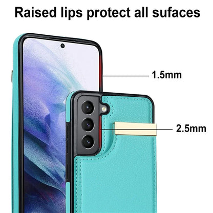 For Samsung Galaxy S21 FE 5G Cell Phone Case Drop-proof Card Holder Cover with Hardware Decor