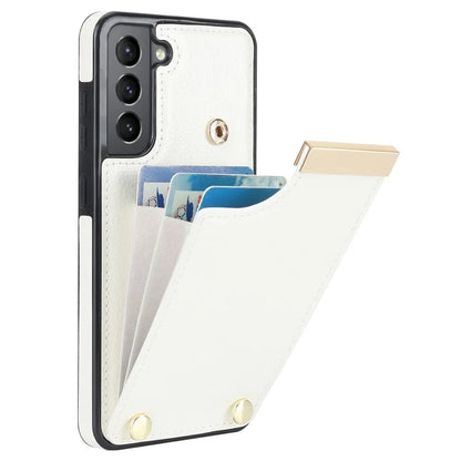 For Samsung Galaxy S21 FE 5G Cell Phone Case Drop-proof Card Holder Cover with Hardware Decor