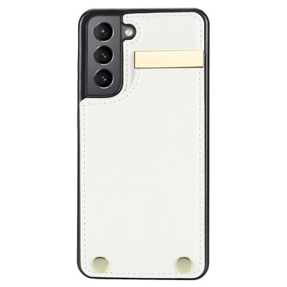 For Samsung Galaxy S21 FE 5G Cell Phone Case Drop-proof Card Holder Cover with Hardware Decor