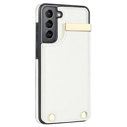 For Samsung Galaxy S21 FE 5G Cell Phone Case Drop-proof Card Holder Cover with Hardware Decor