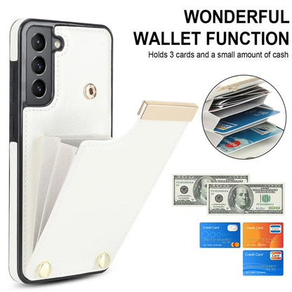 For Samsung Galaxy S21 FE 5G Cell Phone Case Drop-proof Card Holder Cover with Hardware Decor