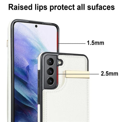 For Samsung Galaxy S21 FE 5G Cell Phone Case Drop-proof Card Holder Cover with Hardware Decor