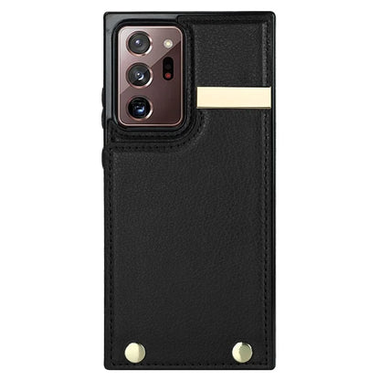 For Samsung Galaxy Note20 Ultra 5G / Note20 Ultra Case Metal Decor Phone Cover with Card Bag