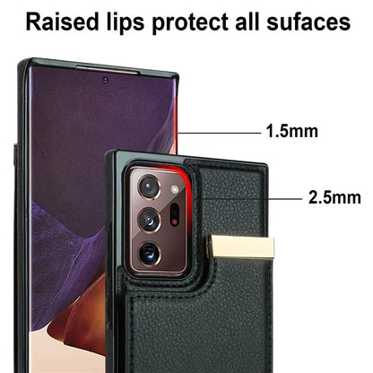 For Samsung Galaxy Note20 Ultra 5G / Note20 Ultra Case Metal Decor Phone Cover with Card Bag