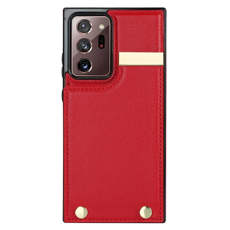 For Samsung Galaxy Note20 Ultra 5G / Note20 Ultra Case Metal Decor Phone Cover with Card Bag