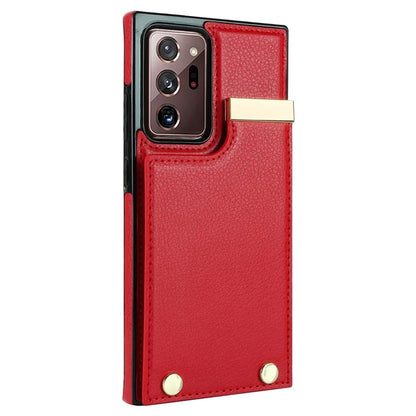 For Samsung Galaxy Note20 Ultra 5G / Note20 Ultra Case Metal Decor Phone Cover with Card Bag