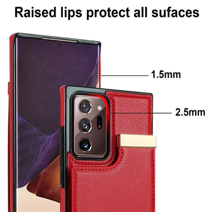 For Samsung Galaxy Note20 Ultra 5G / Note20 Ultra Case Metal Decor Phone Cover with Card Bag