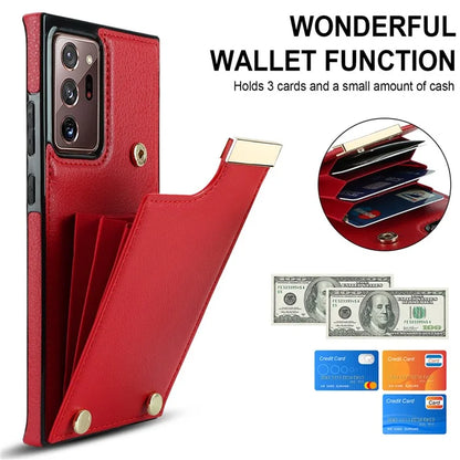 For Samsung Galaxy Note20 Ultra 5G / Note20 Ultra Case Metal Decor Phone Cover with Card Bag