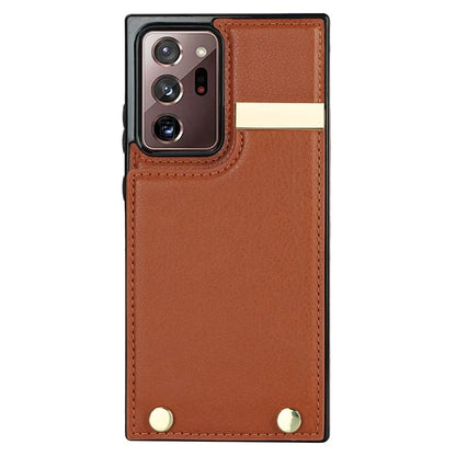 For Samsung Galaxy Note20 Ultra 5G / Note20 Ultra Case Metal Decor Phone Cover with Card Bag
