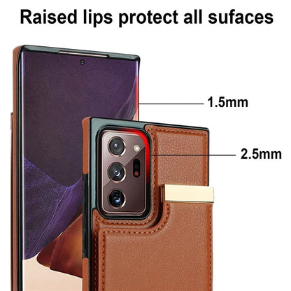 For Samsung Galaxy Note20 Ultra 5G / Note20 Ultra Case Metal Decor Phone Cover with Card Bag
