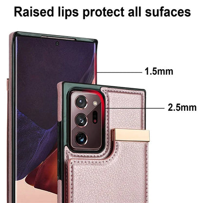 For Samsung Galaxy Note20 Ultra 5G / Note20 Ultra Case Metal Decor Phone Cover with Card Bag